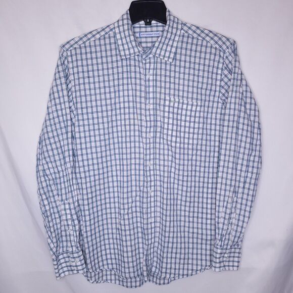 Southern Tide Linen Shirt Mens Large Check White, Green Casual Preppy - Picture 2 of 13
